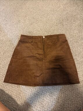 H&M Brown Corduroy Mini Skirt